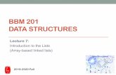 BBM 201 DATA STRUCTURESbbm201/Fall2019/BBM201...BBM 201 DATA STRUCTURES Lecture 7: IntroductiontotheLists (Array-basedlinkedlists) 2019-2020 Fall Lists Lists •We used successive