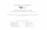 Problem Sets 5{8: Statistical Mechanics - University of Oxford · 2017-02-12 · Statistical Physics xford hysics Second year physics course A. A. Schekochihin and J. Devriendt (with
