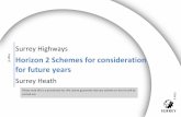 Horizon 2 Schemes for consideration for future years · Horizon 2 – Schemes for consideration for future years - Version: SURREY HEATH 1.1, 15.02.18 2 1. This is a list of works