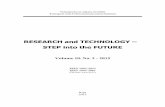 RESEARCH and TECHNOLOGY – STEP into the FUTURE · RESEARCH and TECHNOLOGY – STEP into the FUTURE 2015, Vol. 10, No. 2 6 СОДЕРЖАНИЕ Пленарная секция European