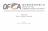 Hong Kong Table of Frequency Allocations · This handbook contains the table of frequency allocations in accordance with the Region 3 allocations under the Radio Regulations which