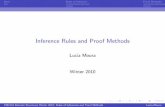 Inference Rules and Proof Methods - Home | School of ...lucia/courses/2101-10/... · Intro Rules of Inference Proof Methods Rules of Inference for Propositional Logic Which rule of
