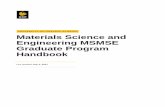 Materials Science and Engineering MSMSE Graduate Program ... · Introduction Course Requirements The Materials Science and Engineering Master’s program requires a minimum of 30