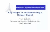 Key Steps in Implementing a Kaizen Event Steps in... · 2010-03-29 · 3 About Kaizen Kaizen is continuous improvement Kaizen is employee involvement Kaizen requires a cultural change