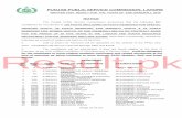 PUNJAB PUBLIC SERVICE COMMISSION, LAHOREPUNJAB PUBLIC SERVICE COMMISSION, LAHORE WRITTEN TEST RESULT FOR THE POSTS OF ESE (GENERAL), 2019 NOTICE The Punjab Public Service Commission