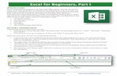 Excel for Beginners, Part I · Excel for Beginners, Part I TechCenter - The Public Library of Cincinnati & Hamilton County The Ribbon Tabs Now that you are comfortable moving around,