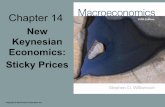 New Keynesian Economics: Sticky Prices• New Keynesian model does not fit all the business cycle facts. • Theory underlying sticky prices is poor. • It cannot be that costly to