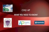 CHS/ AP WHAT YOU NEED TO KNOW! · •CHS classes are college classes offered at the high school by our teachers and students earn high school AND college credit by simply passing