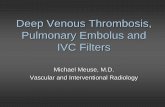 Deep Venous Thrombosis, Pulmonary Embolus and IVC Filters - IVC filters.pdf · Deep Venous Thrombosis, Pulmonary Embolus and IVC Filters Michael Meuse, M.D. Vascular and Interventional