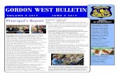 GORDON WEST BULLETIN · Gordon West Wring Project Presentaon On Monday 17 June, Mrs Sheldon and Miss Tasovski will be presenng an overview of the Gordon West Wring Project prior to