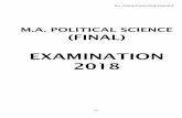 EXAMINATION 2018 - KUST M.A... · M.A. Political Scinece (Final) Exam 2018 153 M.A. Political Scinece (Final) Annual Examination 2018 Total Marks = 1100 Roll # Name Father’s Name