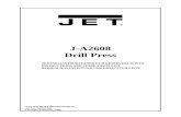 J-A2608 Drill Press - JET Toolscontent.jettools.com/assets/manuals/354027_man_EN.pdf · J-A2608 Drill Press SKÖTSELINSTRUKTIONER OCH RESERVDELSLISTA INSTRUCTIONS AND SPARE PARTS