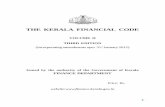 THE KERALA FINANCIAL CODE · THE KERALA FINANCIAL CODE, VOLUME II APPENDIX 1 (See Chapter I, Article 3 and Chapter XI, Article 258) List of Heads of Departments 1. Secretaries, Additional