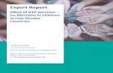 Expert Report · 2019-07-17 · !1 Expert Report Eﬀect of DTP Vaccines on Mortality in Children in Low-Income Countries Peter C. Gøtzsche, Professor, DrMedSci, MSc Kløvervang