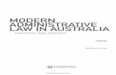 Modern AdMinistrAtive LAw in AustrALiA · administrative power but also that branch of Australian administrative law which is concerned with the judicial review of administrative
