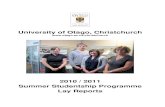 University of Otago, Christchurch · Outcomes for Patients Treated With Chest Wall Radiation Following a Mastectomy Using a Hypofractionated ... Garth Streat Memorial Scholarship