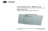 Installation Manual VariTrac · VAV-SVN03A-EN VariTrac Central Control Panel Installation Manual This manual and the information in it are the property of American Standard Inc. and