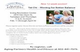 Tai Chi – Moving for Better BalanceTai Chi – Moving for Better Balance is a fall prevention program that uses the principles and movements of Tai Chi to help older adults improve