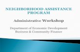 NEIGHBORHOOD ASSISTANCE PROGRAM Administrative …DED and NAP in brochures, press releases, & publications promoting activities funded with NAP donations. “Certain project costs