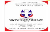 THE UNITING PRESBYTERIAN CHURCH IN SOUTHERN AFRICA · the uniting . presbyterian church in southern africa . supplementary papers for the 12th general assembly 2016. ... v uniting