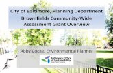 City of Baltimore, Planning Department Brownfields ... Cocke - City of... · Abby Cocke, Environmental Planner. Snapshot of ... The Green Pattern Book will be the tool used to guide