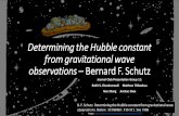 Determining the Hubble constant from gravitational wave ...A Brief History of the Hubble Expansion •Hubble's observation of the galaxies in the nearby universe showed that the recession