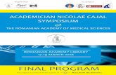 PROGRAM FINALCAJAL 2016 · Chairman: L. Zagrean, A. Restian NEUROSCIENCE OF STRESS Leon Zagrean 'Carol Davila' University of Medicine and Pharmacy, Bucharest FROM MOLECULAR PATHOLOGY