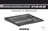 D888 Owner's manual - KORG (USA)i.korg.com/uploads/Support/D888_OM_E1_633656432075200000.pdfiii Handling of the internal hard disk Do not apply physical shock to this device. In particu-lar,