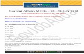 Current Affairs MCQs 28 - 30 July 2018 · Current Affairs MCQs – 28 - 30 July 2018 “Get Unlimited Mock Tests at Rs. 299 Only” For Daily Updates Follow Our Telegram Channel and