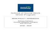 School of Social Work MSW Program - Aurora University Handbook... · The Masters of Social Work (MSW) program of Aurora University is accredited by the Council on Social Work Education