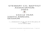 STEWART CO - Webs Minute book 03b.…  · Web view100th Annual Session of Stewart County. Association of Missionary Baptist Churches. was . ... Bro. Bud Sherrill. P. O. Box 77. Cunningham,
