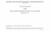 SYLLABUS OF M.COM SEMESTER SYSTEM 2016-17SHRI GOVIND GURU UNIVERSITY GODHRA SYLLABUS OF M.COM SEMESTER SYSTEM COM 401 - FINANCIAL ECONOMICS Objective: The students of commerce learn