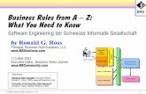 BRS Business Rules from A – Z: What You Need to Know · BRS Business Rules from A – Z: What You Need to Know Software Engineering der Schweizer Informatik Gesellschaft by Ronald