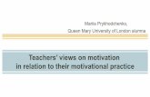 Презентація PowerPoint...Theoretical background: As a result of the shift in motivation theory in the 1990s teachers were indentified to be among 'significant others' who