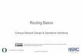Routing Basics• Routing table entry (the path) is created by the administrator (static) or received from a routing protocol (dynamic) • More than one routing protocol may run on