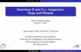 Seamless R and C++ Integration: Rcpp and RInsidedirk.eddelbuettel.com/papers/wuMay2010-presentation.pdfExtending RRcpp Seamless R and C++ Integration: Rcpp and RInside Dirk Eddelbuettel