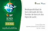 Presentación de PowerPoint...Biodisponibilidad de boro derivado de tres fuentes de boro en dos tipos de suelo Dr. Marcel Barbier PhD Especialista de Desarrollo para Latino América