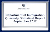 Department of Immigration Quarterly Statistical Report ......Department of Immigration Quarterly Statistical Report September 2012 1 . ... •CSE = RTBC - Governor in Cabinet; ...