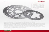 Brake discs - Checking and replacement · new brake disc 6. Check brake and wheel 1. Jack up motorcycle and detach brake caliper. 2. Detach wheel axle and remove wheel. 4. Detach