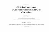 OFFICIAL Oklahoma Administrative Codeobpvs.ok.gov/Websites/obpvs/images/DOCUMENTS/OBPVS-Form...OAC-TableofContents Table of Contents Title 565 Oklahoma Administrative Code 2016 Edition