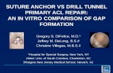 Suture Anchor versus Drill Tunnel Primary ACL Repair: An ... · end (3) Once both sutures are passed, control of stump is achieved (4) Drill holes placed in femoral footprint from