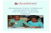 Montessori Early Childhood Development (ECD) Pre …...No student or staff member of Headstart Montessori Teacher Training College may be denied admission to, participation in or the