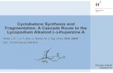 Cyclobutane Synthesis and Fragmentation. A Cascade Route ...renaud.dcb.unibe.ch/journal-club/journal-club-2015/p2015_27_-huperzine-a--.pdf · > Found in the chinese club moss Huperzia
