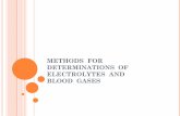 METHODS FOR DETERMINATIONS OF …...METHODS FOR DETERMINATIONS OF ELECTROLYTES AND BLOOD GASES ELECTROCHEMISTRY Basic principle Electrodes are used to selectively measure particular