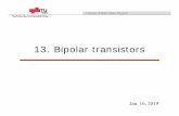 13. Bipolar transistorslampx.tugraz.at/~hadley/psd/lectures18/jan16.pdf · npn transistor Used in front-end high-frequency receivers (mobile telephones), low input impedance amplifier.