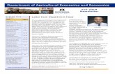 Department of Agricultural Economics and Economics...It is my pleasure to present the Department of Agricultural Economics and Economics (DAEE) fall newsletter that recognizes our