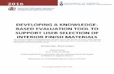 Developing a Knowledge-Based Evaluation Tool To support ... · Developing a Knowledge-Based Evaluation Tool to Support User Selection of Interior Finish Materials Boris Isakov Master