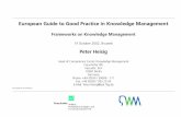 European Guide to Good Practice in Knowledge Management · KM_Approaches_PH_021029.ppt European Guide to Good Practice in Knowledge Management Frameworks on Knowledge Management 14