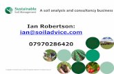 Ian Robertson: ian@soiladvice.com 07970286420© Copyright The Glenside Group Ltd 2015 ® Registered trademark The Glenside Group Ltd Mineral Control 53.4T Fresh weight Treatment 60.1T