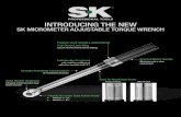 SK MICROMETER ADJUSTABLE TORQUE WRENCH• Dual scale, calibrated dual direction • Positive lock with spring-loaded pull-down lock ring • Fast, accurate and easy to set • Easy